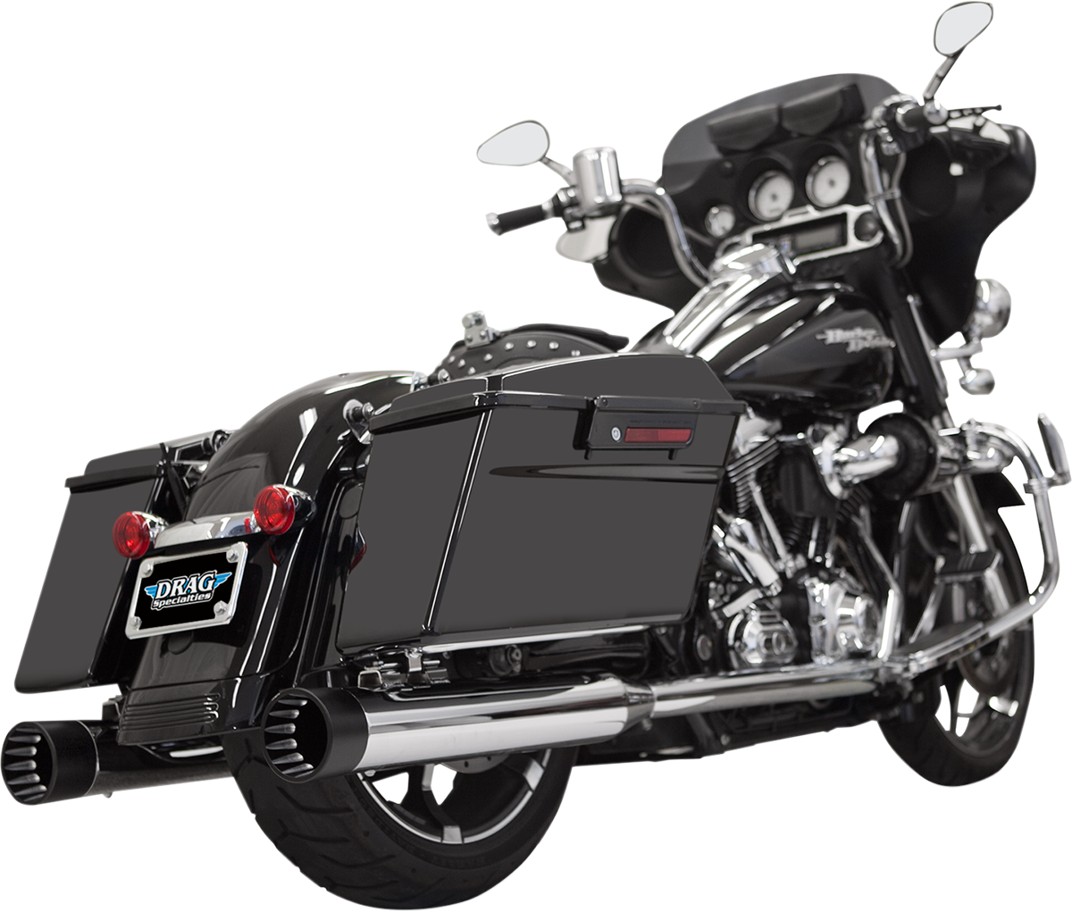 DNT Straight Can Mufflers For '95-'16 FL - Chrome/Black