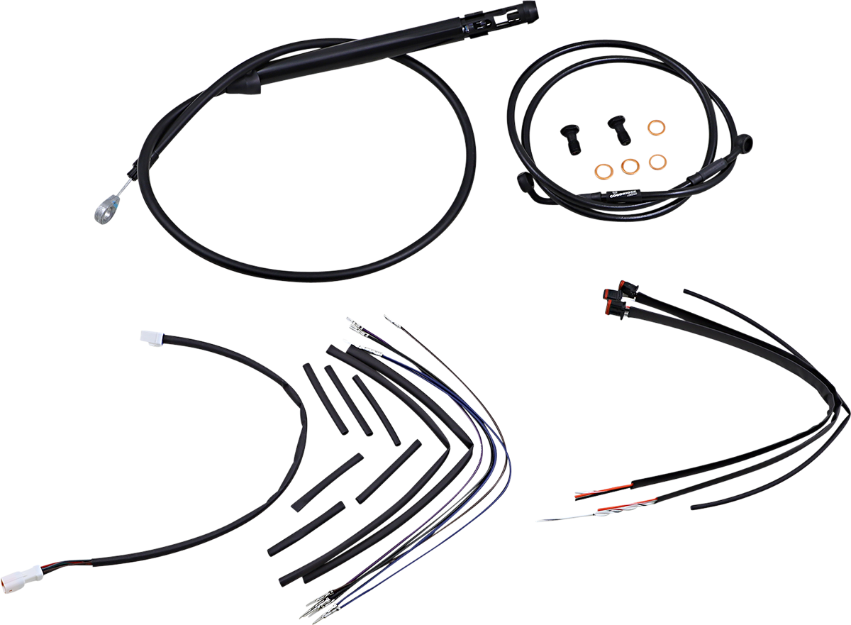 Jail Bar Cable Kit - 12" Handlebars - Black Vinyl - '18-'24 Softail
