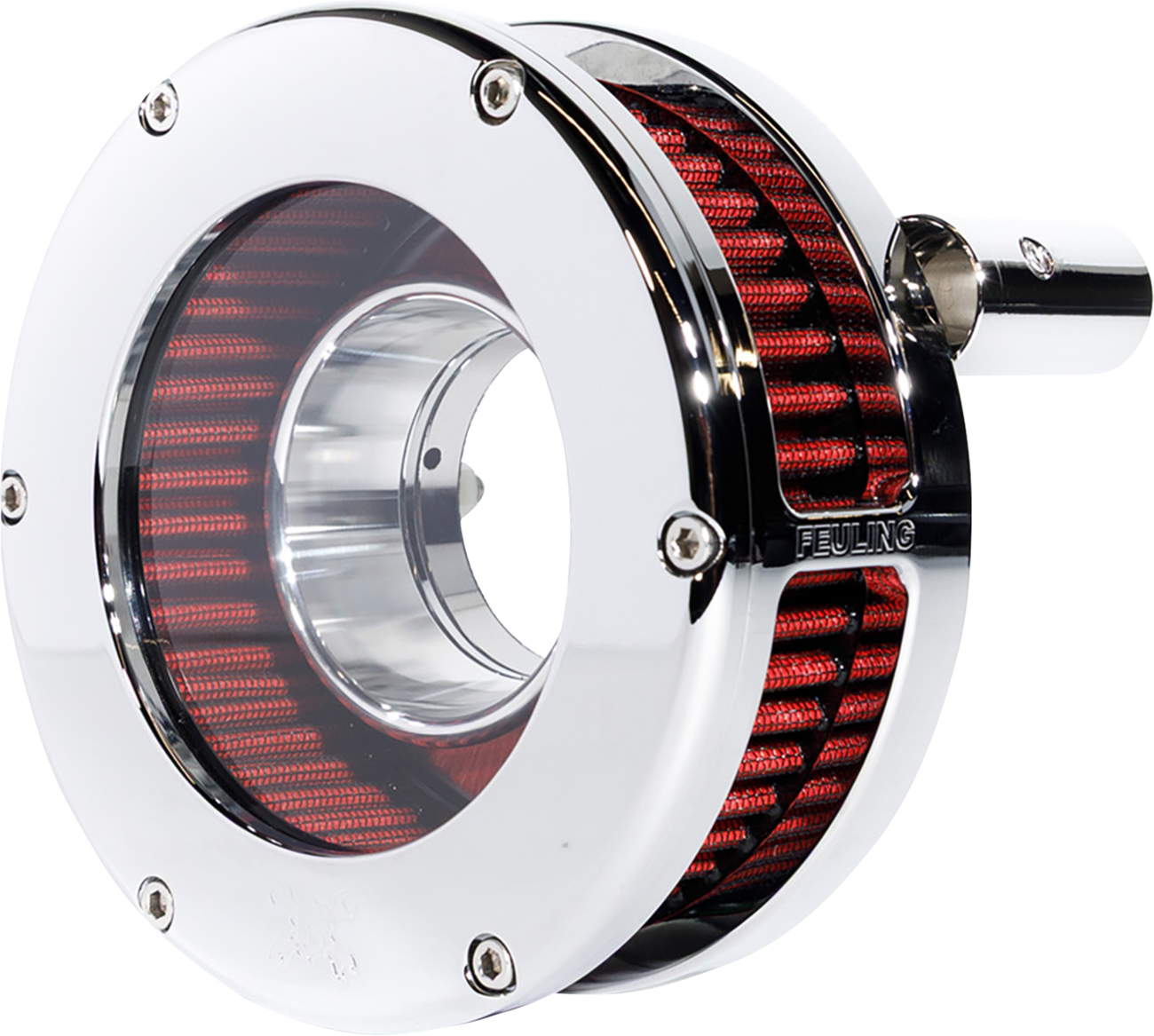 Slim BA Air Cleaner Kit - Chrome/Clear - Red Filter - '08-'17 Twin Cam