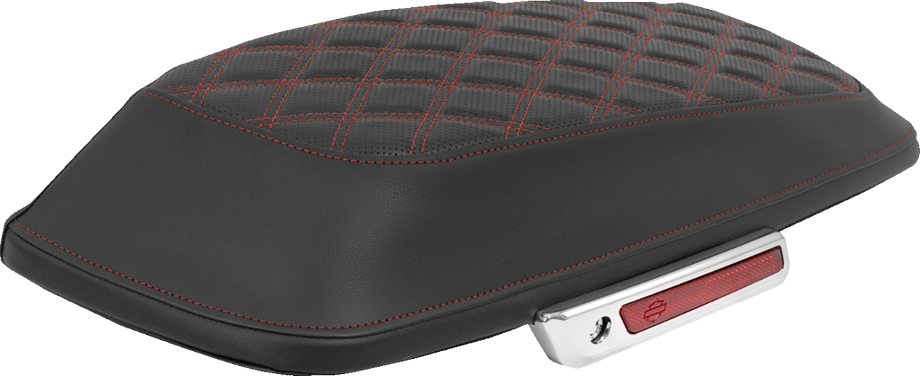 Saddlebag Lid Covers - Lattice - Red Stitch - FLH/FLT '14-'25