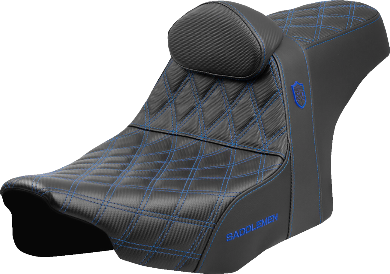 Pro Series SDC Performance Seat - Blue Stitching - W/ Backrest - FLT/FLH '23-'25