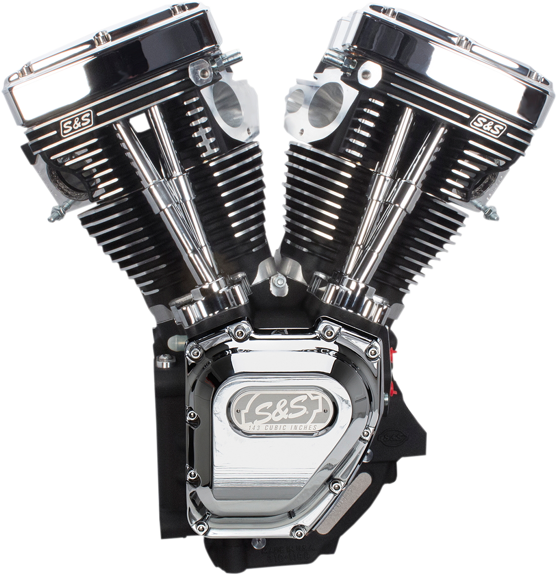 T143 Long Block Engine - Wrinkle Black And Chrome - Touring | Dyna