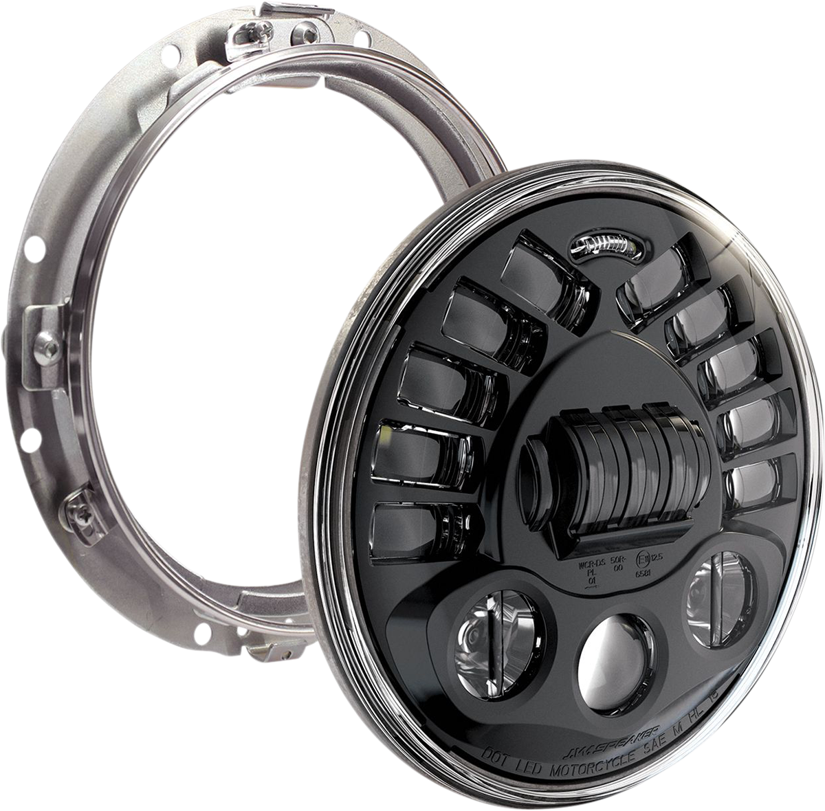 Adaptive Headlight With Mount - 7" - Black