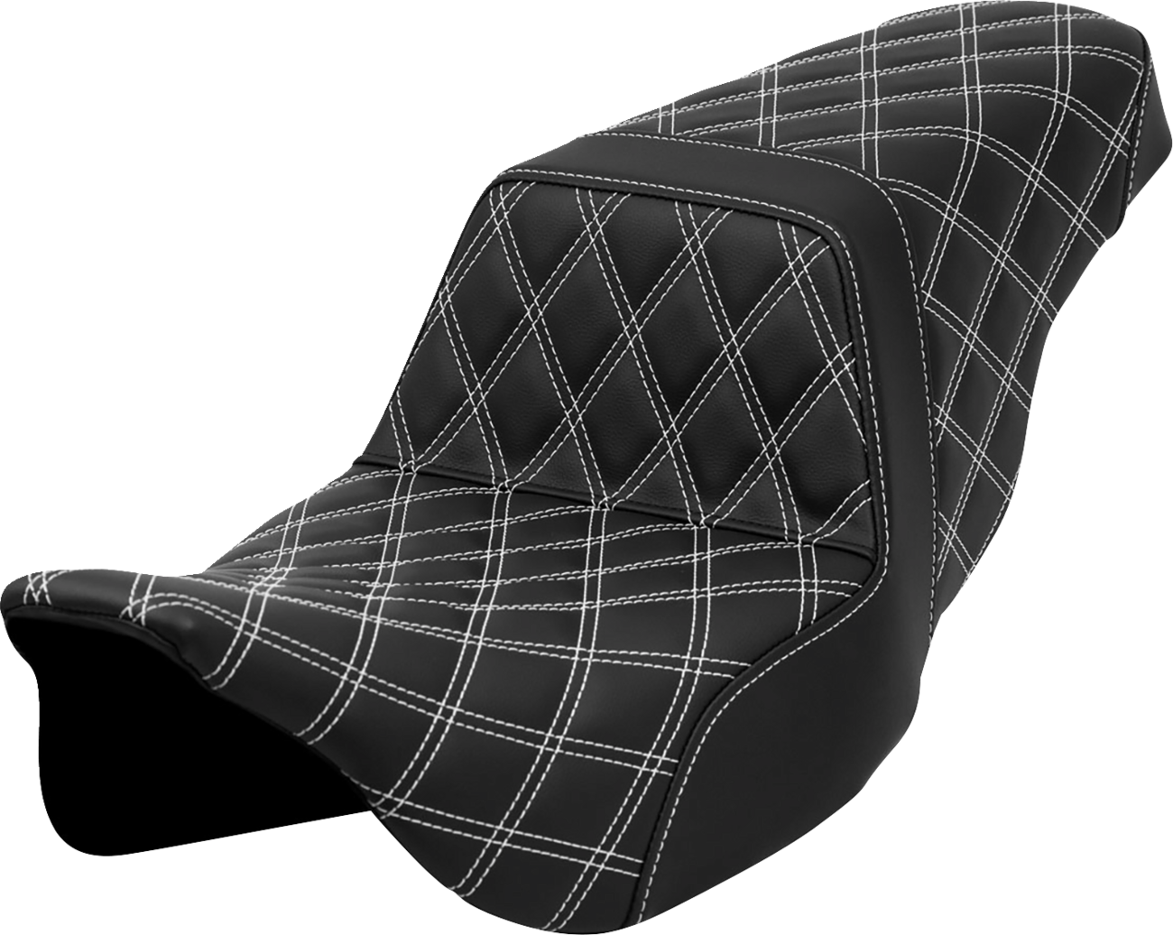 Step-Up Seat - Lattice Stitch - White Stitch - FLH/FLT '08-'23
