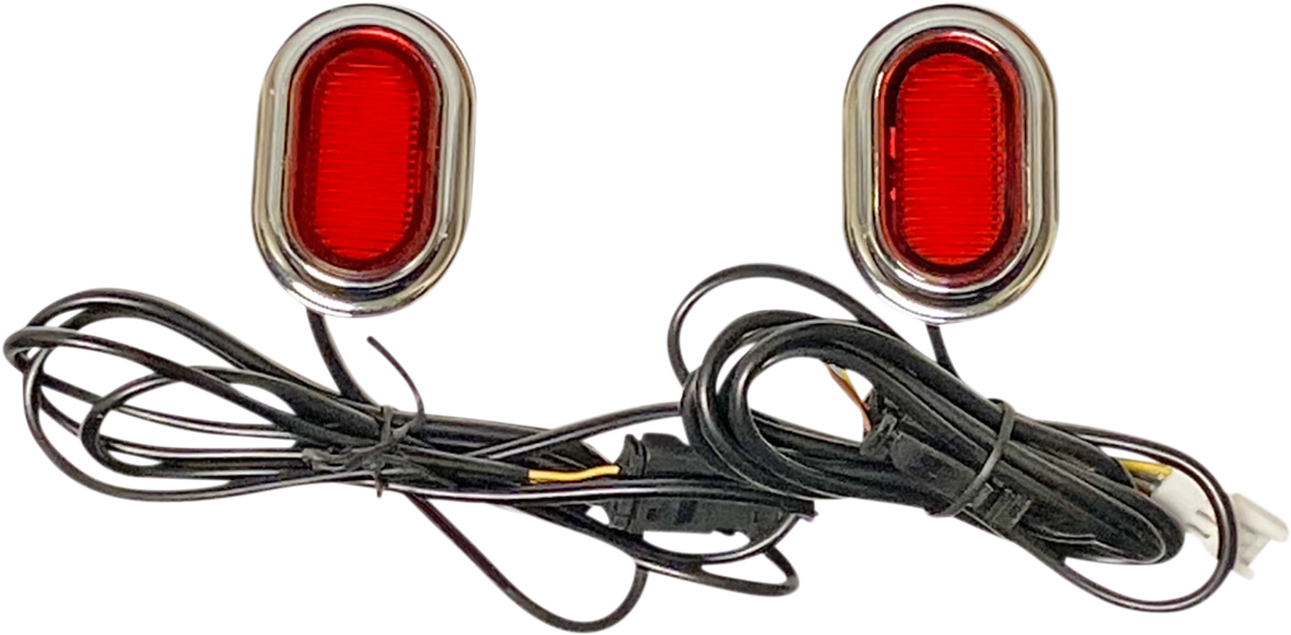 Antenna Grommet Light - Red Lens - Chrome