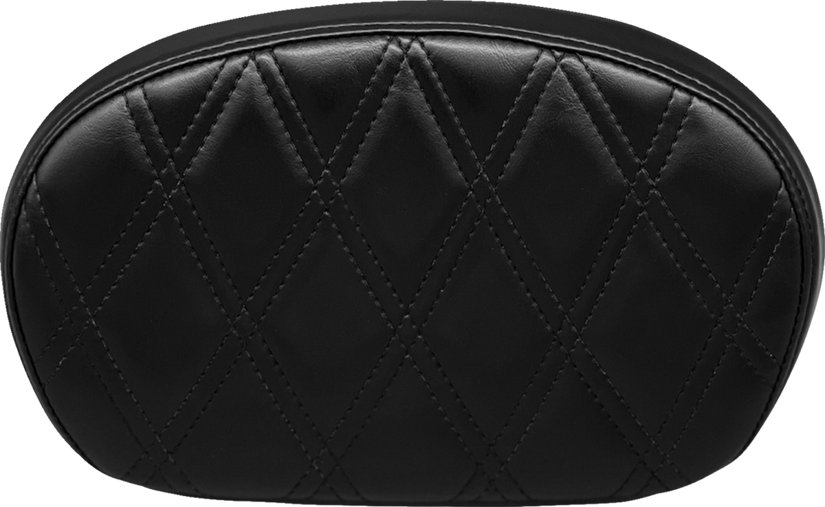 Sissy Bar Pad - Medium - Double Diamond - Shiny Black