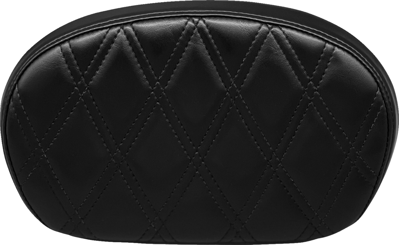 Sissy Bar Pad - Medium - Double Diamond - Shiny Black