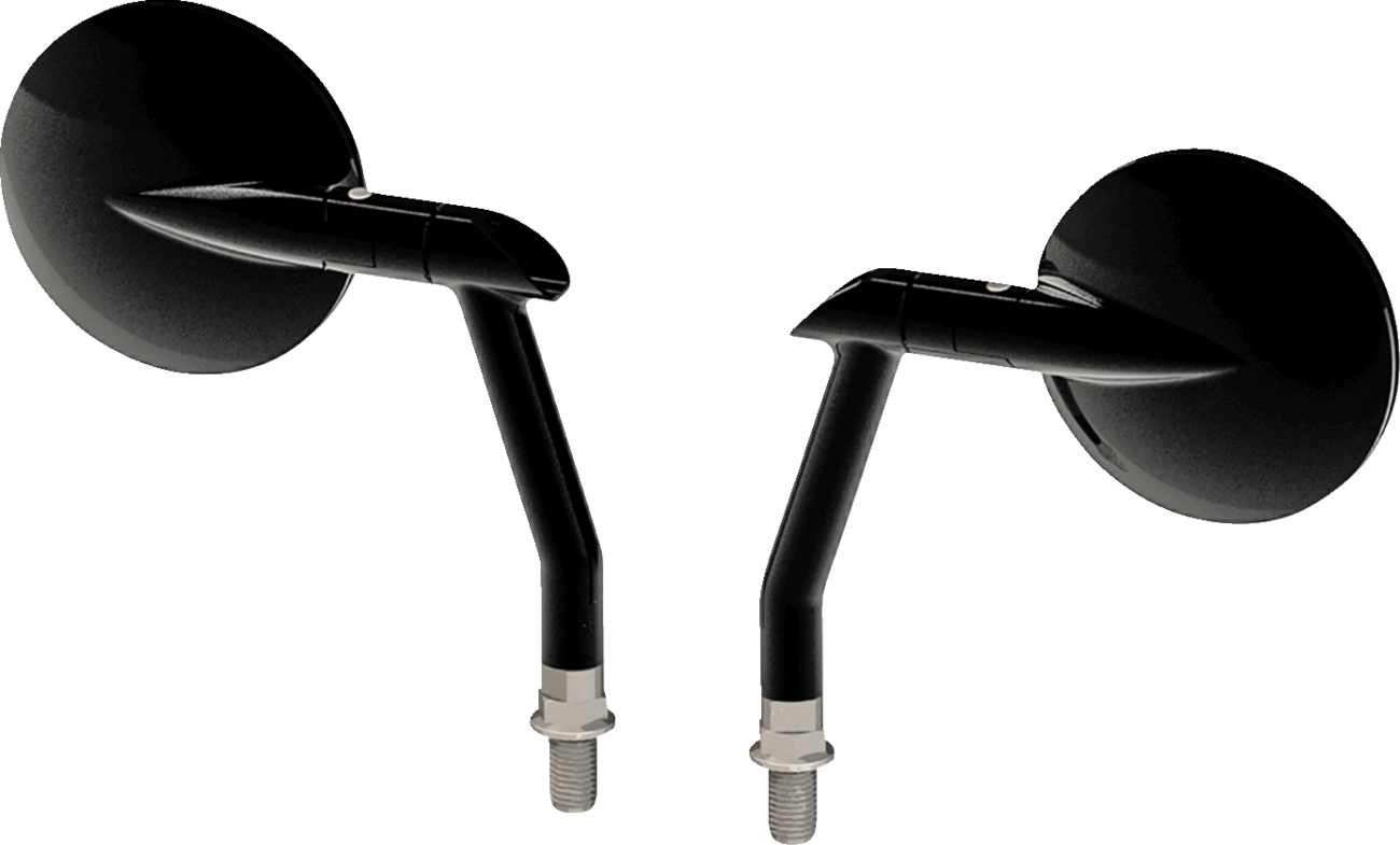 Mirrors - Hot Rod - Side View - Round - Black
