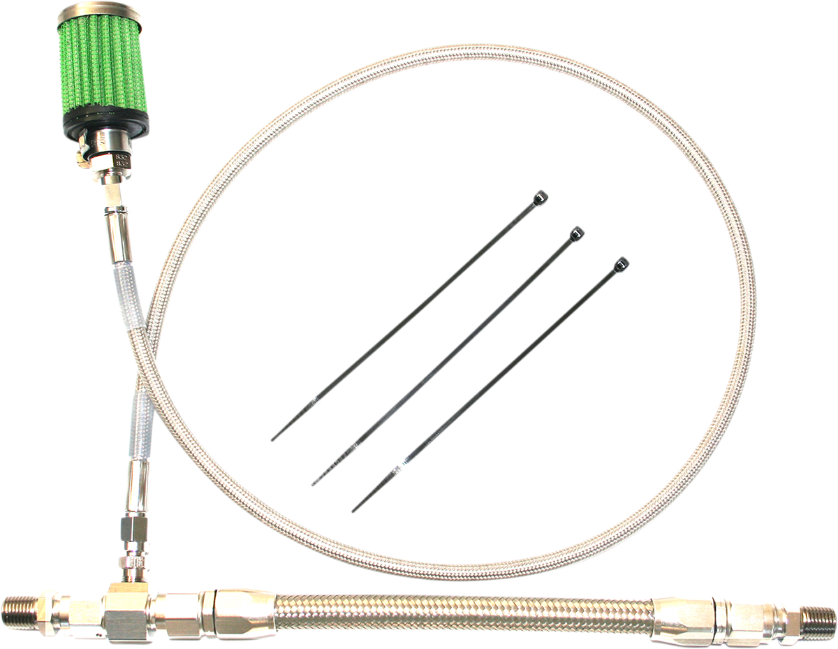 Oil Tank Breather Kit - Stainless - 02'-06' Touring