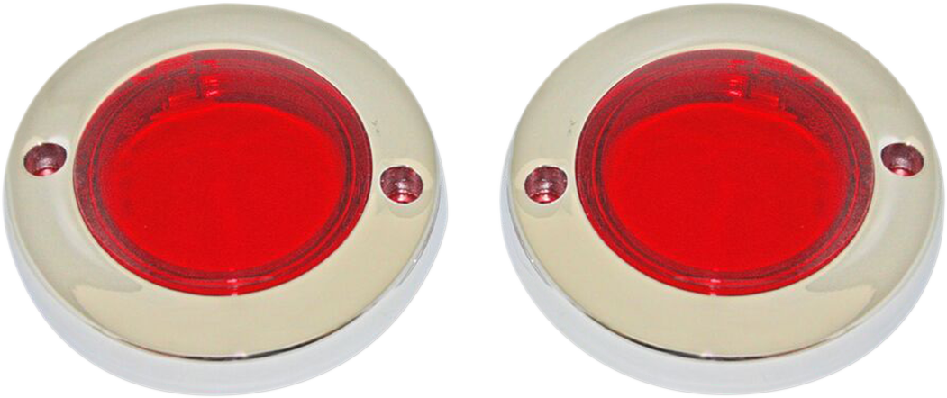 ProBEAM® Flat Bezel Turn Signal Adapters - Chrome/Red
