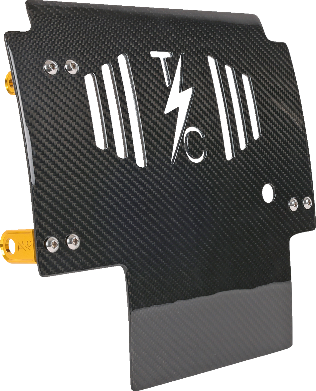 Skid Plate - Carbon Fiber/Gloss - With Gold Brackets - FLHX/FLTRX