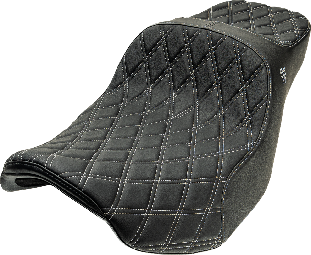 Chariot Seat - Silver Double Diamond Stitch - Silver Logo - FLH/FLT '23.5-'26