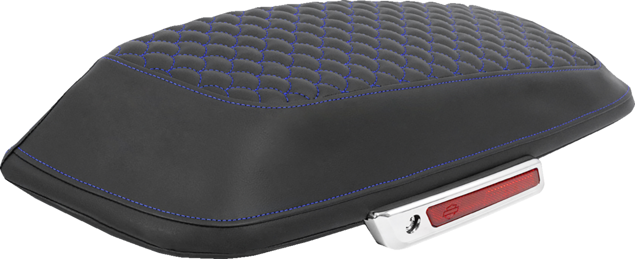Saddlebag Lid Covers - Dragon Scale - Blue Stitch - FLH/FLT '14-'25