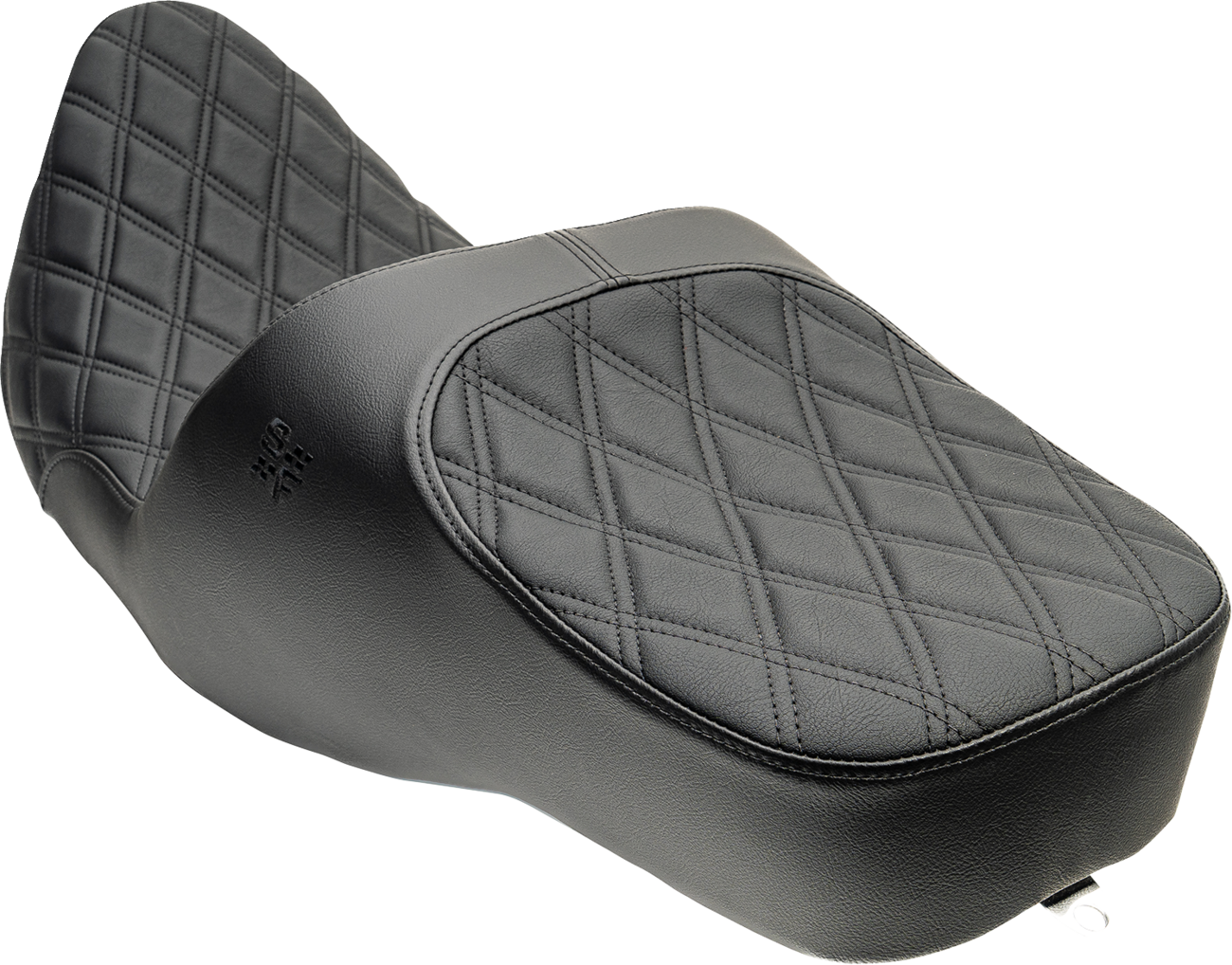 Chariot Seat - Black Double Diamond Stitch - Black Logo - FLH/FLT '09-'23.5