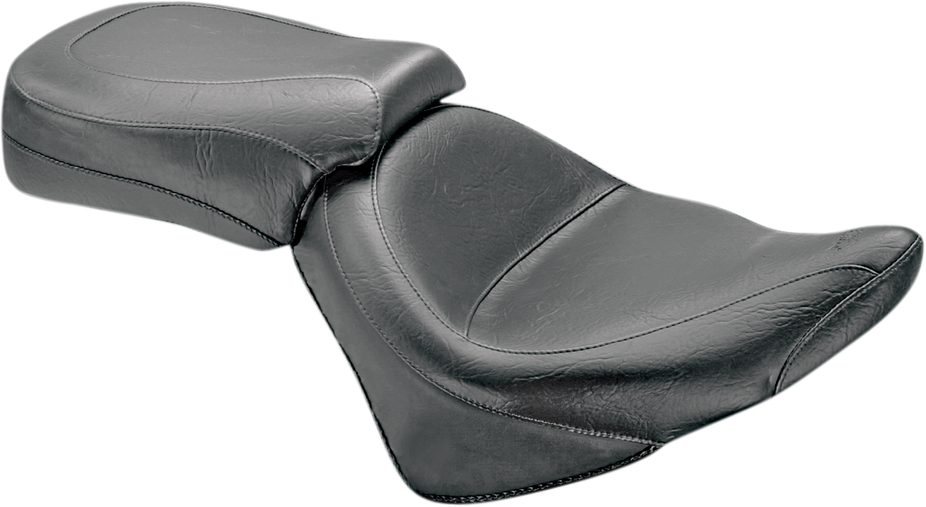 Seat - Vintage - Wide - Touring - Without Driver Backrest - Two-Piece - Smooth - Black - Vegas