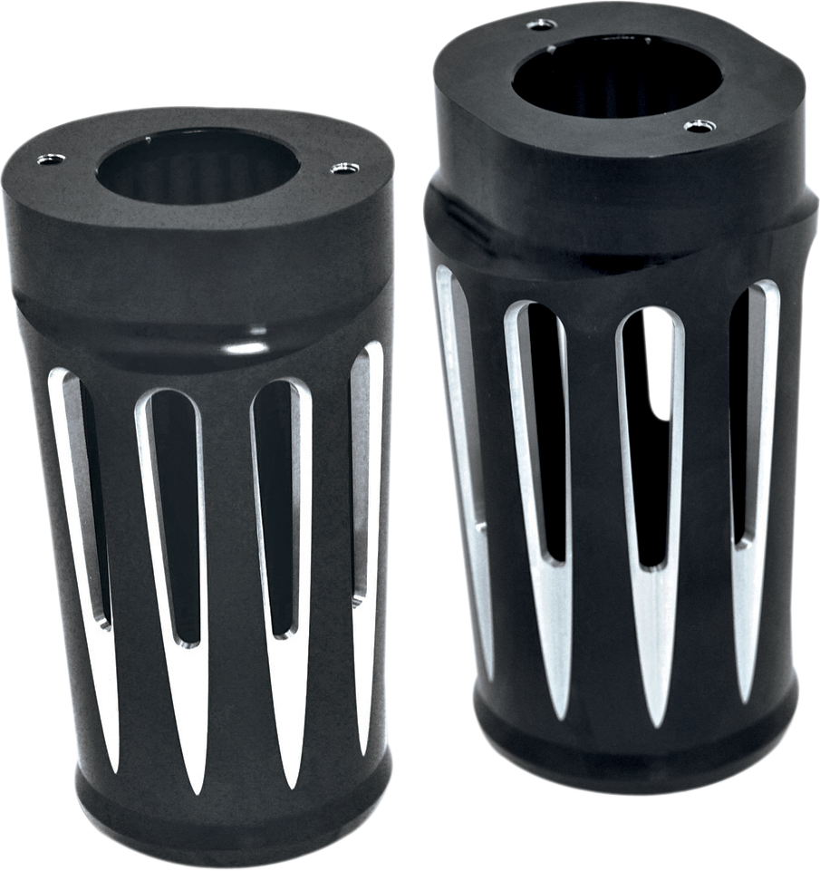 Fork Boot Covers - Black Anodized - Deep Cut - FLHTD