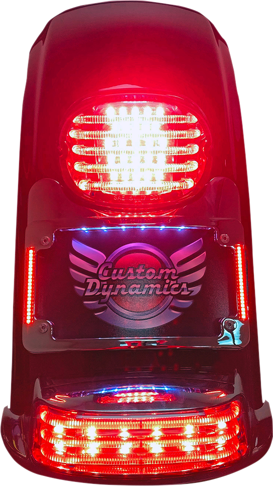 Turn Signal Eliminator With Tri Radius Illuminated Plate Frame