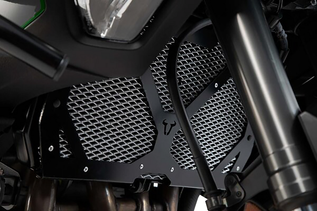 Radiator Guard - Black/Silver - Kawasaki