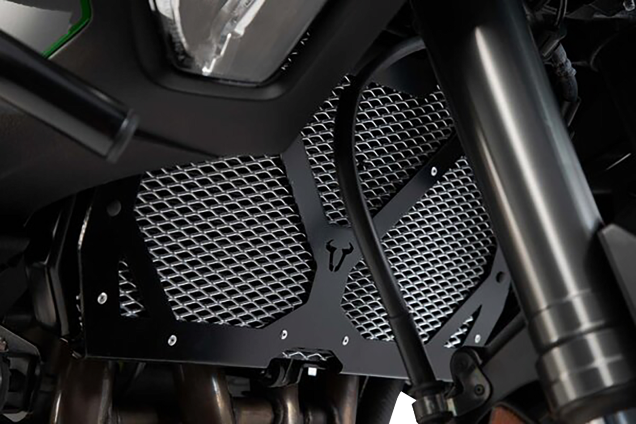 Radiator Guard - Black/Silver - Kawasaki