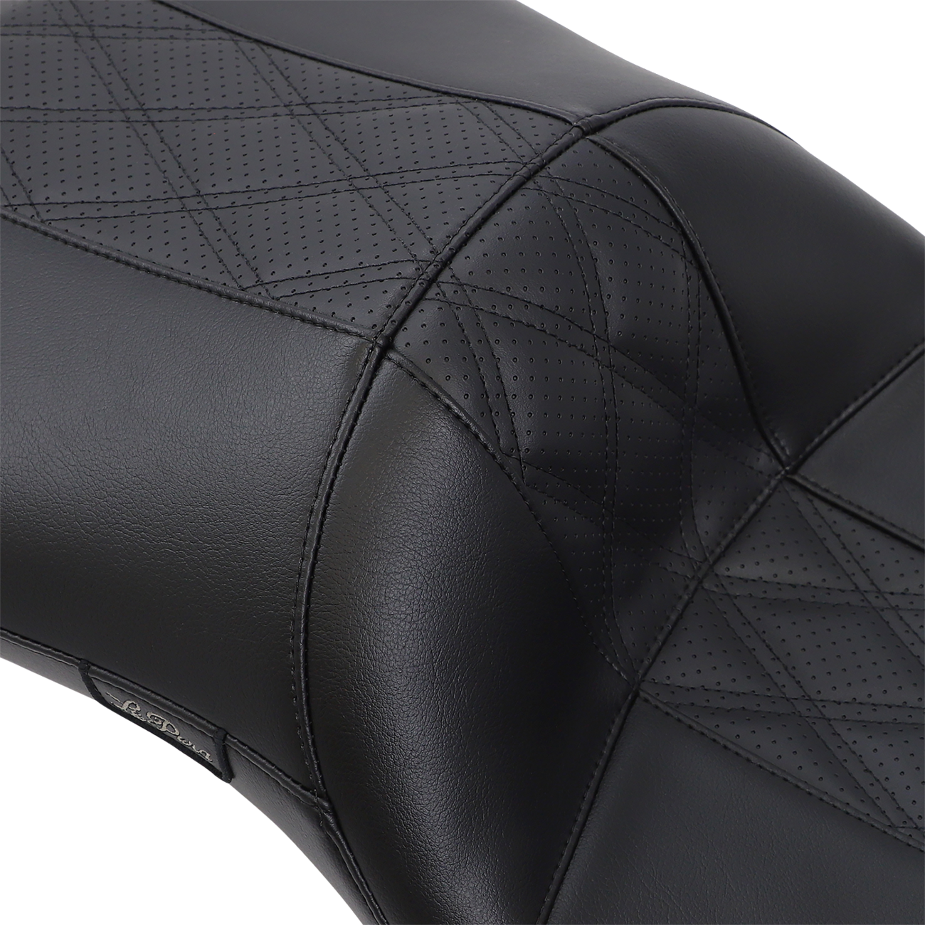 Maverick Daddy Long Legs Seat - Black W/ Black HR Inlay - Double Diamond - FL '08-'23