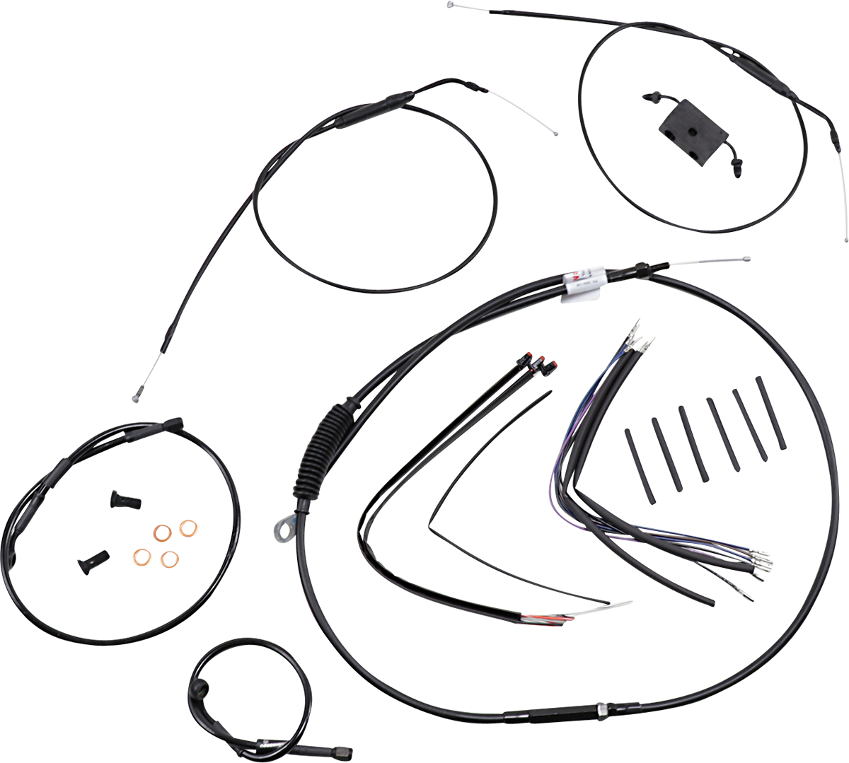 Extended Handlebar Cable And Brake Line Kit For Sportsters With ABS - 12" Ape Hanger Handlebars
