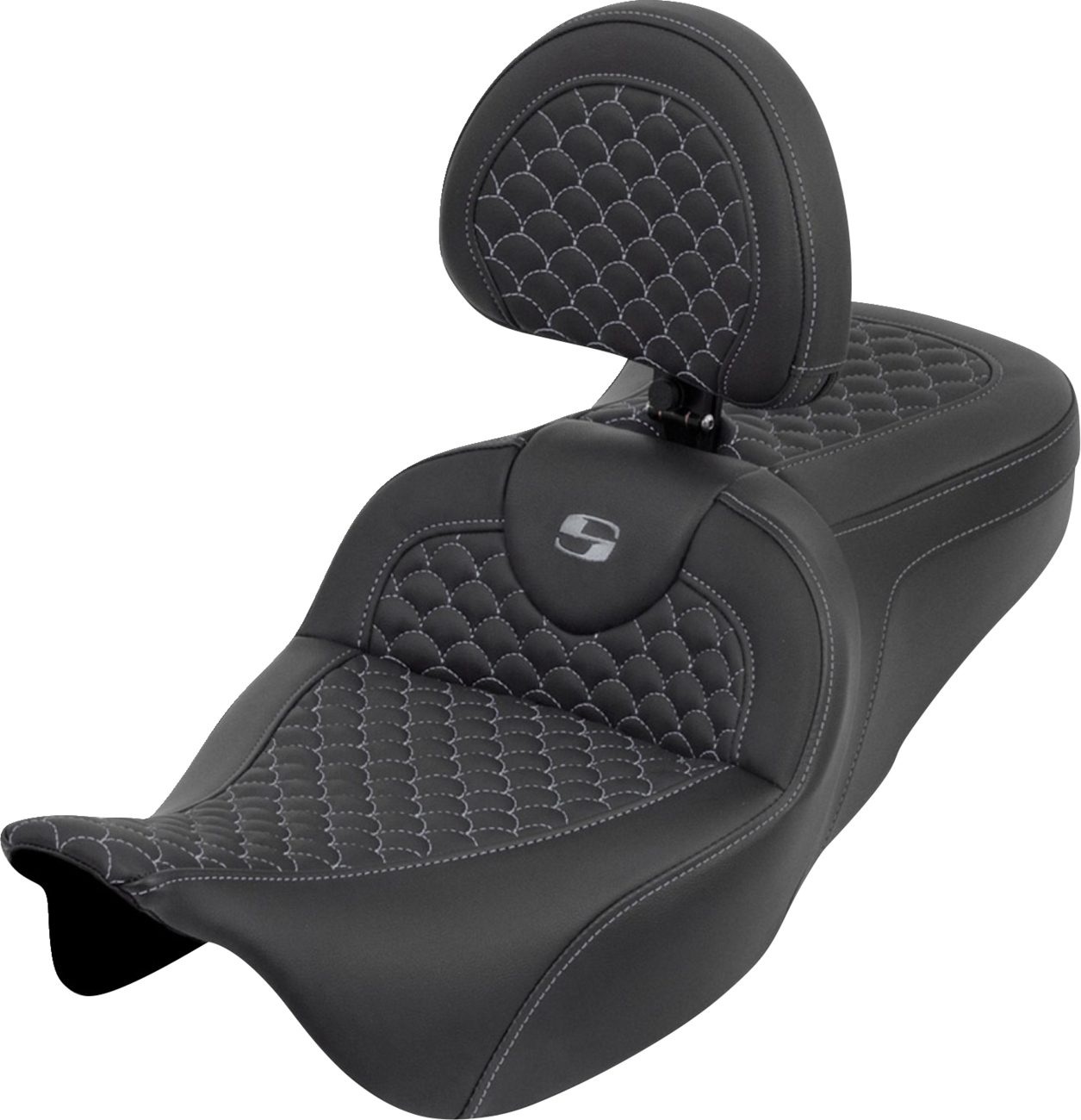 Roadsofa™ Seat - Dragon Scale - Gray Stitch - With Backrest - Touring '08-'25