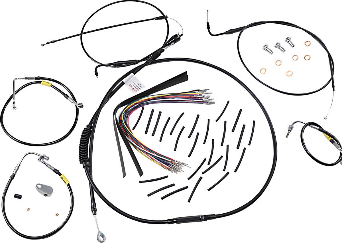 Control Kit For Early Touring Bikes With Bagger Bar Handlebars - 15" - Cruise - Black