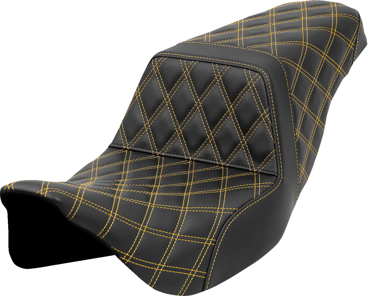 Step-Up Seat - Lattice Stitch - Gold Stitch - FLH/FLT '08-'23