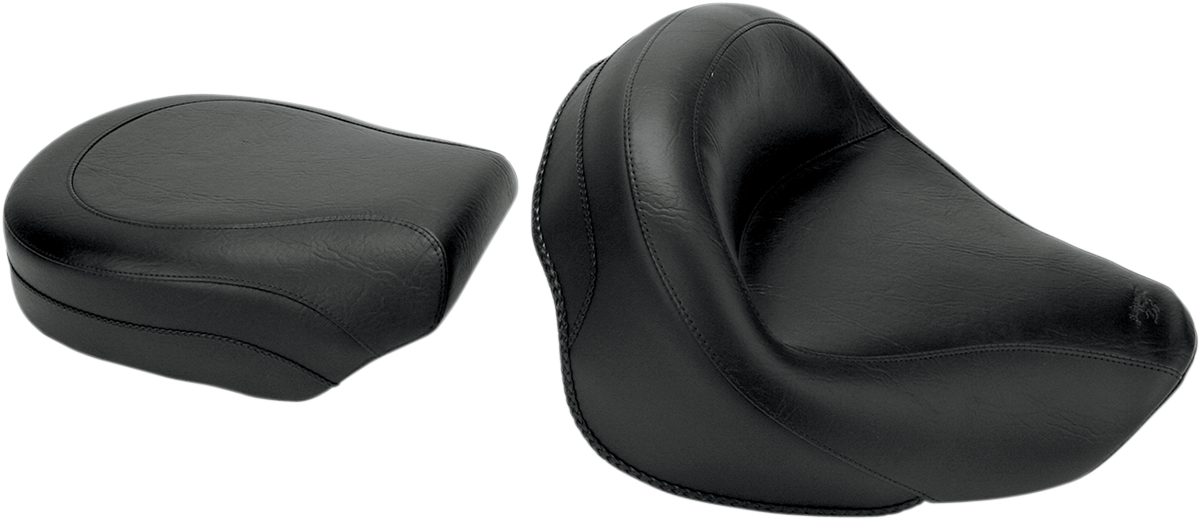 Seat - Vintage - Wide - Touring - Without Driver Backrest - Two-Piece - Smooth - Black - VN1600