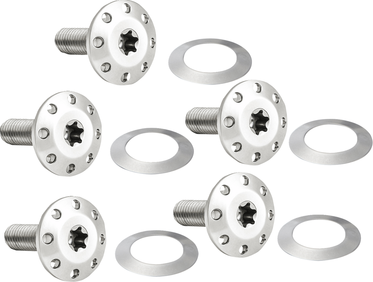 Bolt Kit - Holeshot/Front/Floating/Brake Rotor - Spoke Mount - Polished - 5 Pack