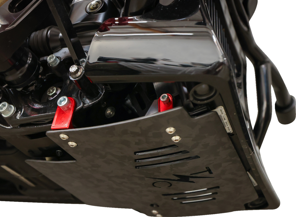 Skid Plate - Carbon Fiber/Forged - With Red Brackets - FLHX/FLTRX