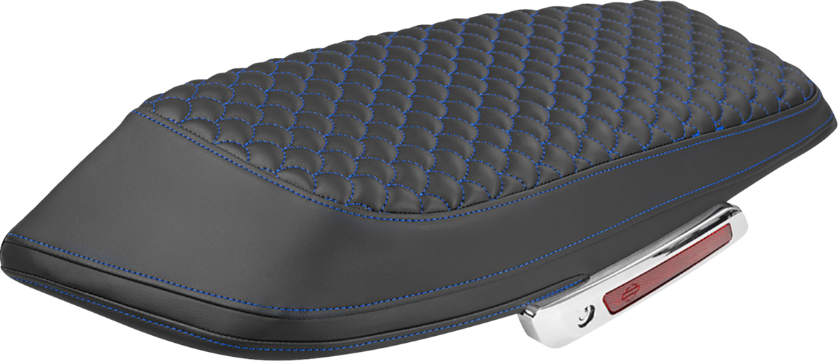 Saddlebag Lid Covers - Dragon Scale - Blue Stitch - FLH/FLT '23-'25
