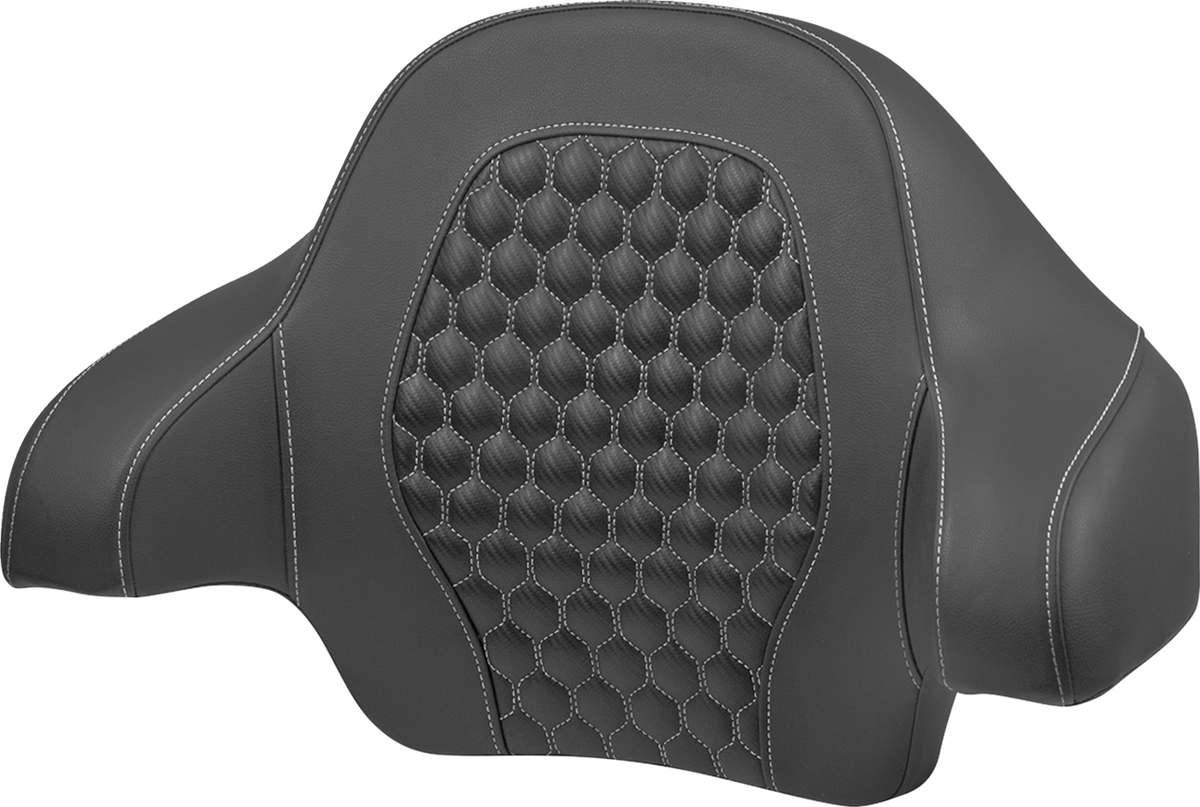 Tour Pack Backrest Pad - Honeycomb - Silver Stitching - FLH/FLT '14-'24
