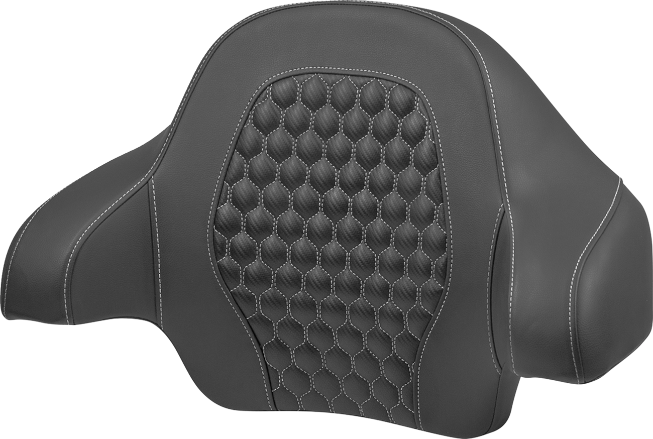 Tour Pack Backrest Pad - Honeycomb - Silver Stitching - FLH/FLT '14-'24