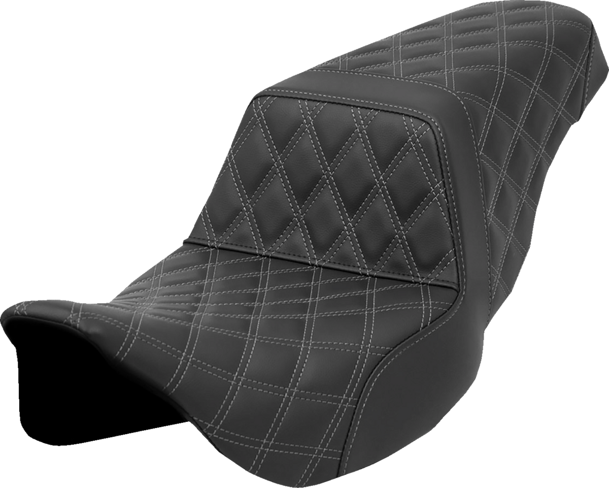 Step-Up Seat - Lattice Stitch - Gray Stitch - FLH/FLT '08-'23
