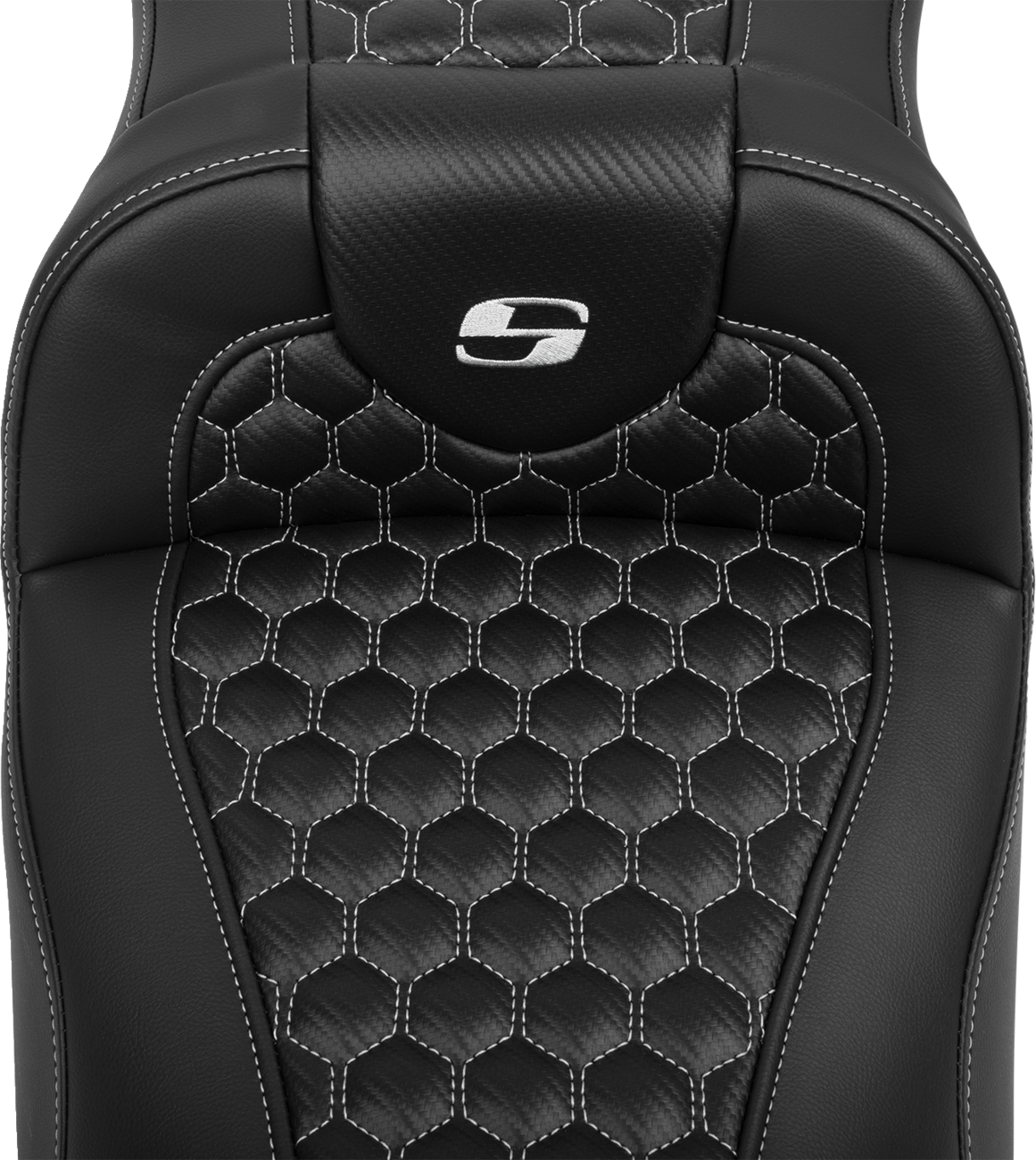 Roadsofa™ Extended Reach Seat - With Backrest - Honeycomb - Silver Stitch - FLTR/FLHX '23-'24