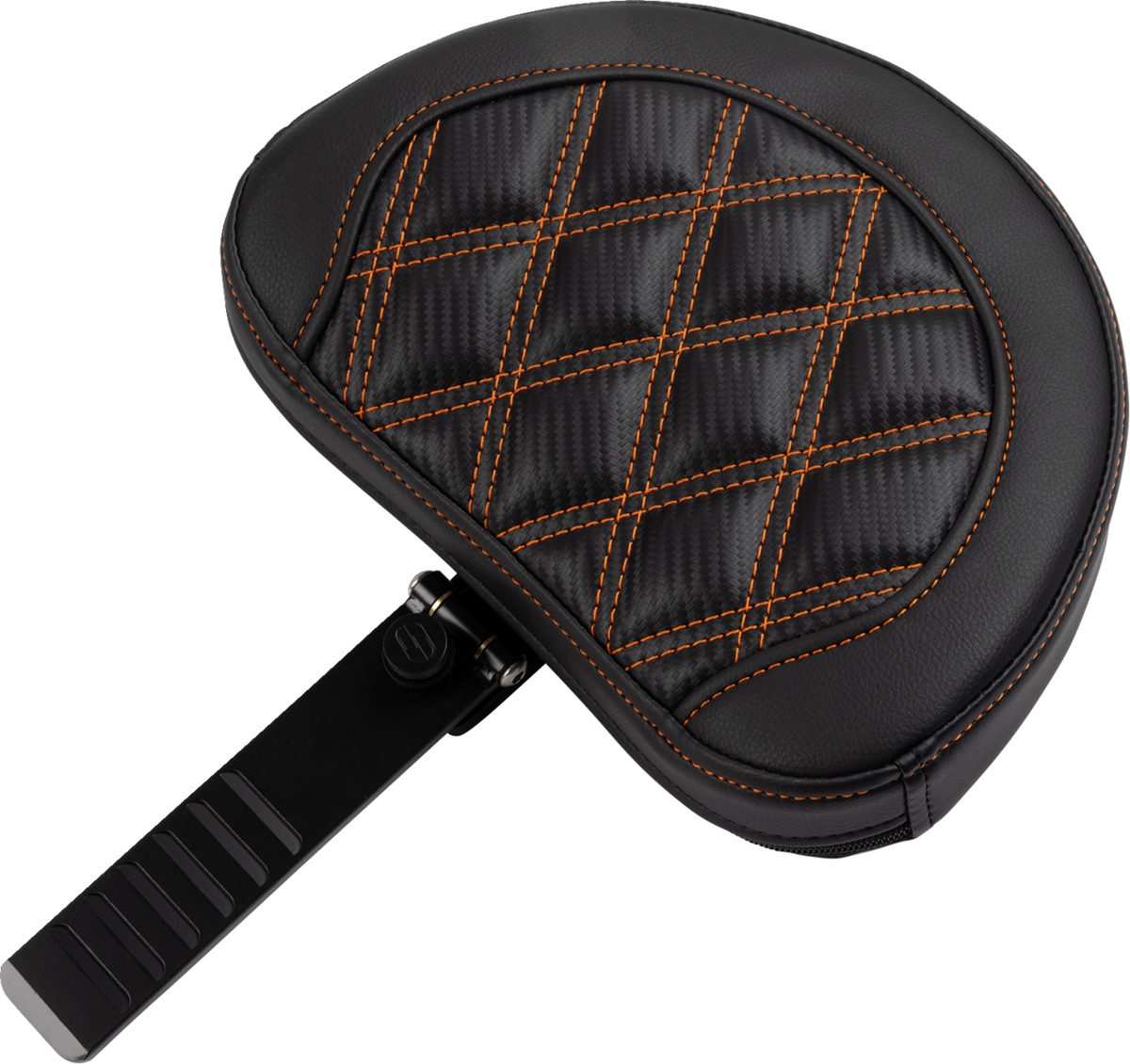 RoadSofa™ Seat - With Backrest - Carbon Fiber - Lattice Stitch - Orange Stitch - FLTR/FLHX '23-'24