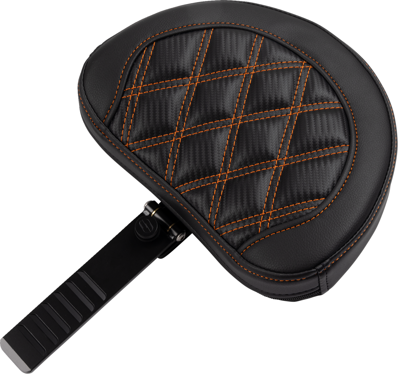 RoadSofa™ Seat - With Backrest - Carbon Fiber - Lattice Stitch - Orange Stitch - FLTR/FLHX '23-'24