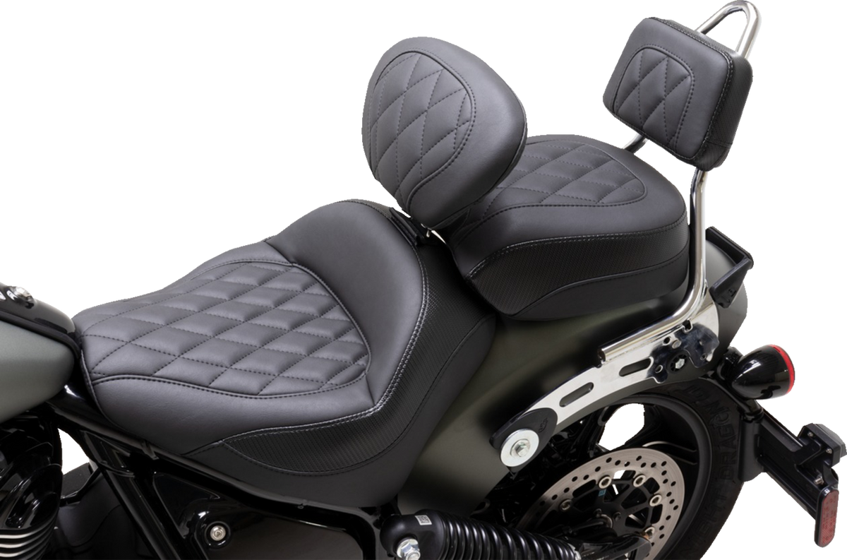 Touring Sissy Bar Pad - Standard - Black - Diamond Stitch - Chief '22-'23