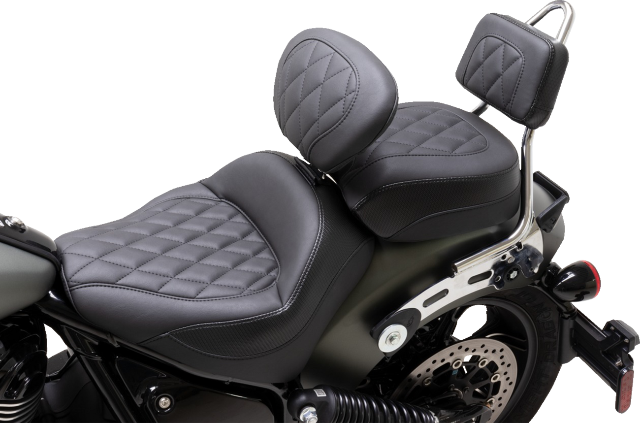 Touring Sissy Bar Pad - Standard - Black - Diamond Stitch - Chief '22-'23