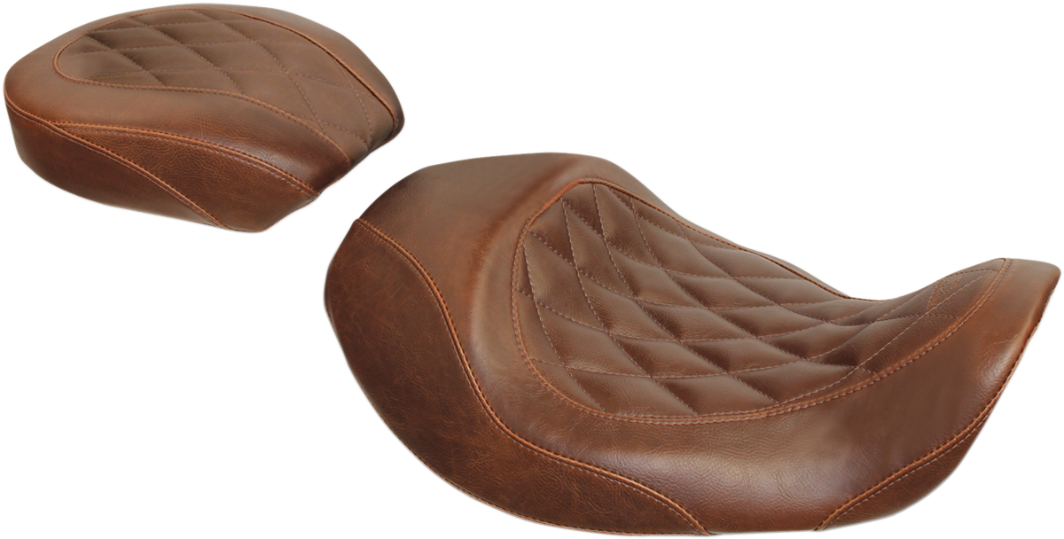 Forward Wide Tripper Solo Seat - Diamond - Brown - Dyna '06-'17