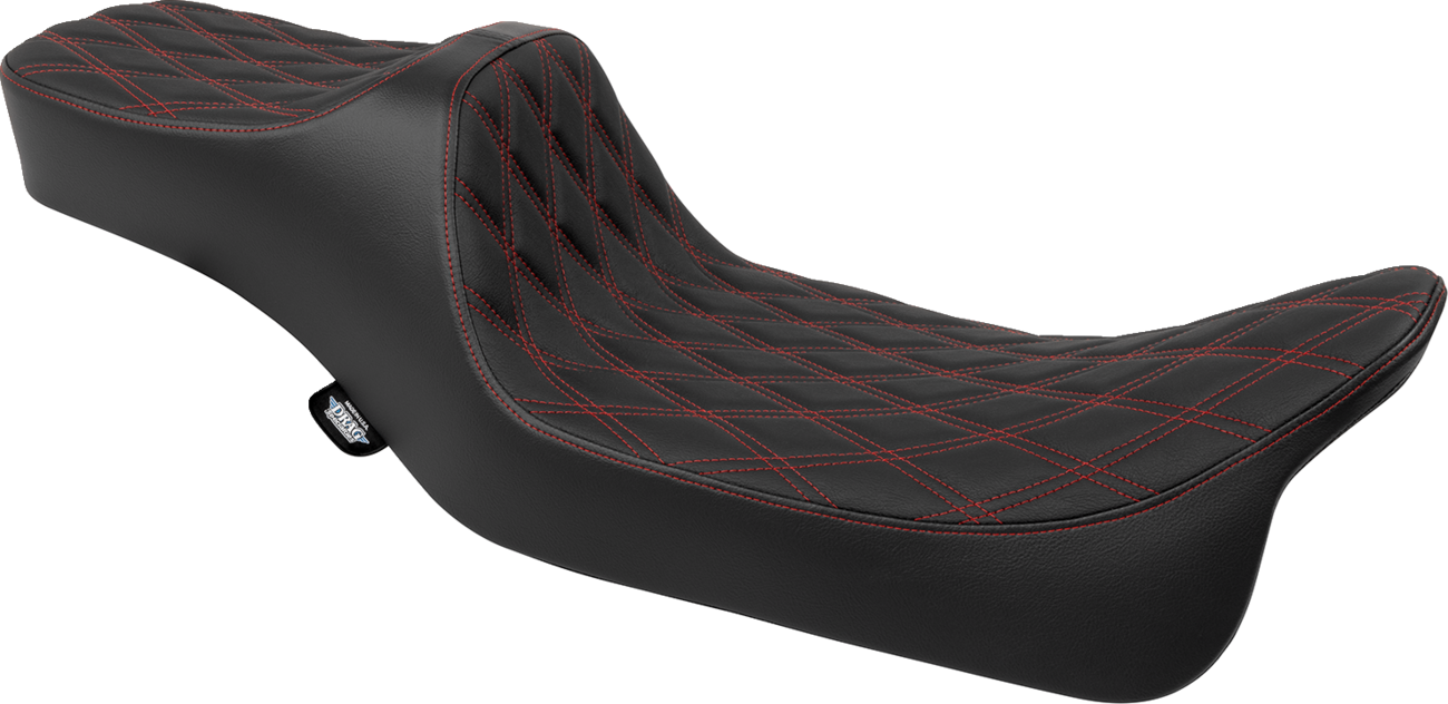 Predator III Seat - Extended Reach - Double Diamnd - Red Stitching - FLH/FLT '08-'24