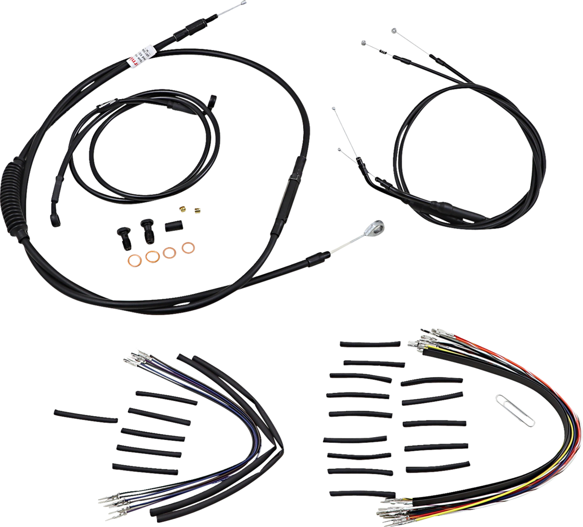 Jail Bar Cable Kit - 14" Handlebars - Black Vinyl - '07-'11 FXD