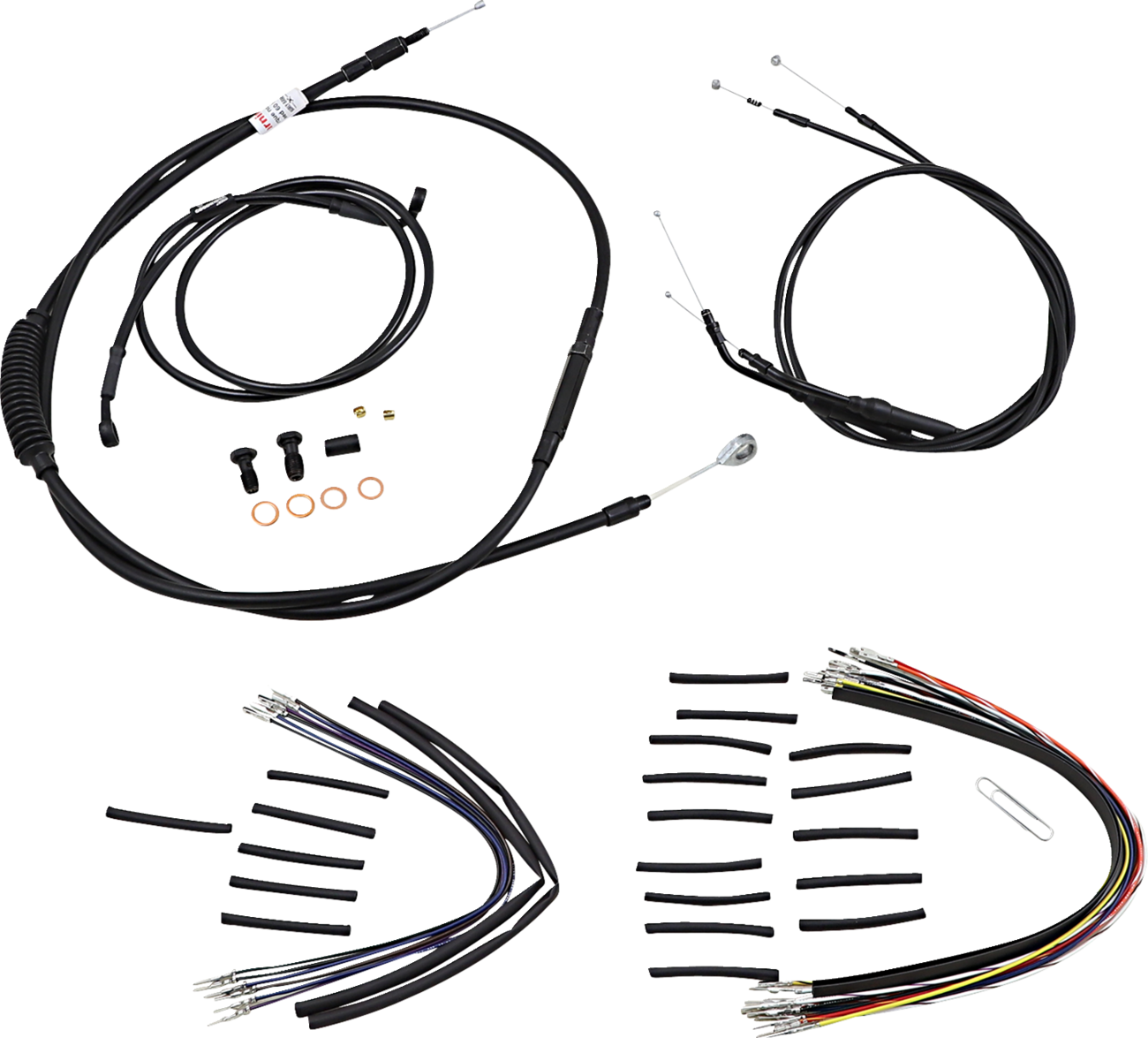 Jail Bar Cable Kit - 14" Handlebars - Black Vinyl - '07-'11 FXD