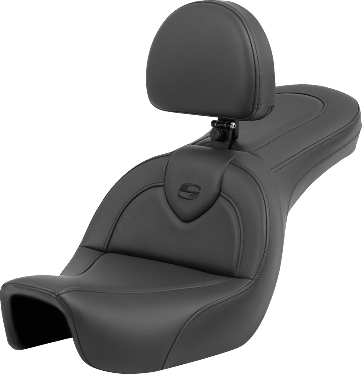 Roadsofa™ Seat - With Backrest - Black/Black Stitching - FXD '06-'17