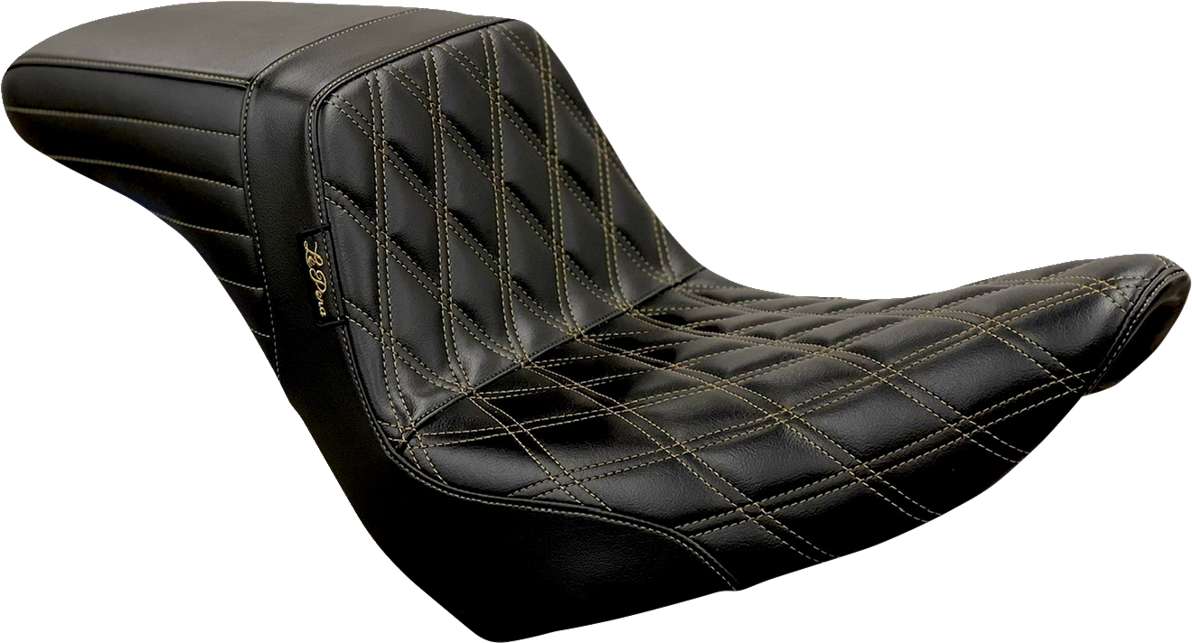 Kickflip Seat - Diamond W/Chestnut Stitching - Black - Softail '18-'23
