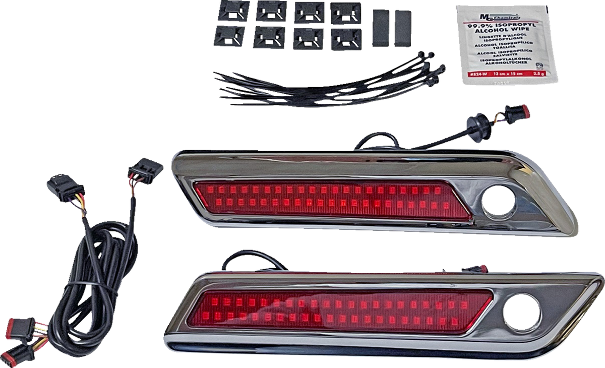 Latch Light - Saddlebag - Dual Color - Red - Chrome