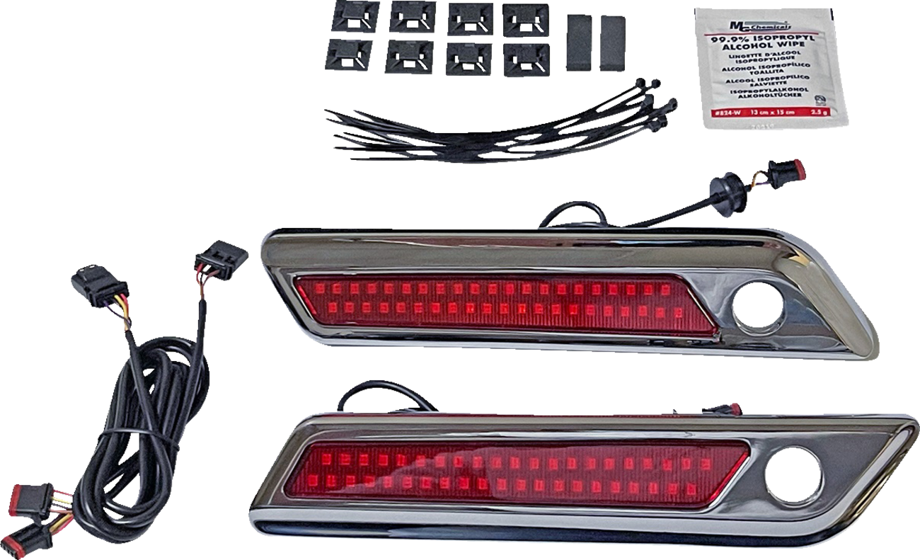 Latch Light - Saddlebag - Dual Color - Red - Chrome