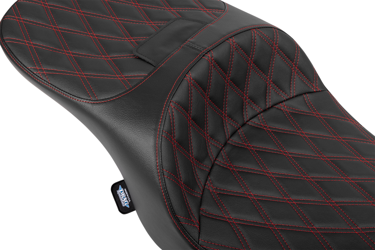 Forward Position Freedom Seat - Vinyl - Red Double Diamond Stitch - FLH/FLT '23-'25