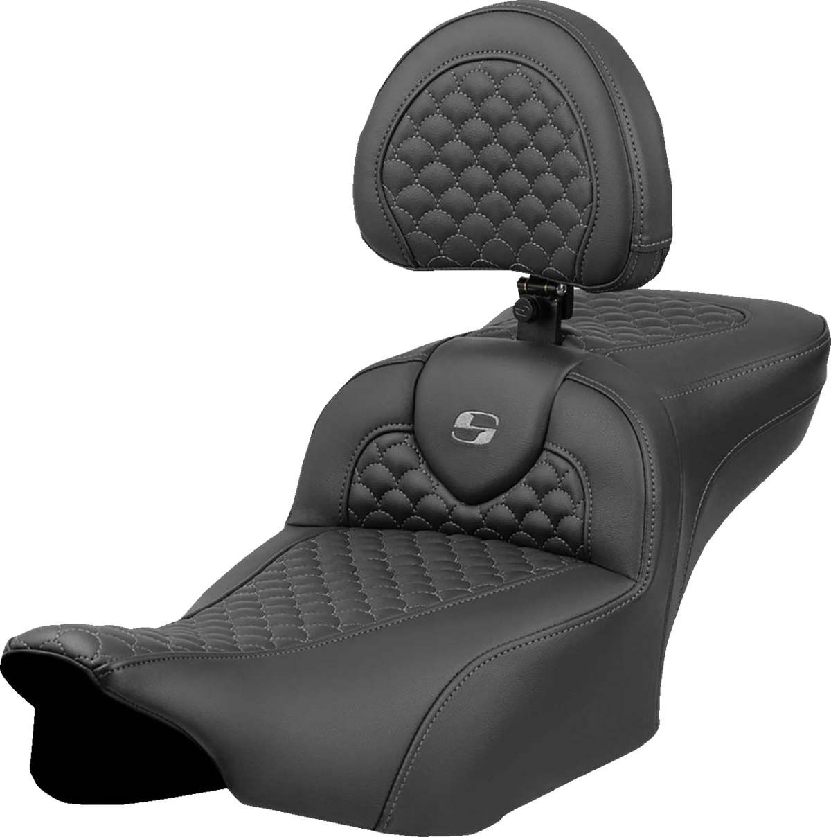 Roadsofa™ Extended Reach Seat - Dragon Scale Stitch - Dark Gray Stitch - W/ Backrest - FL '23-'24